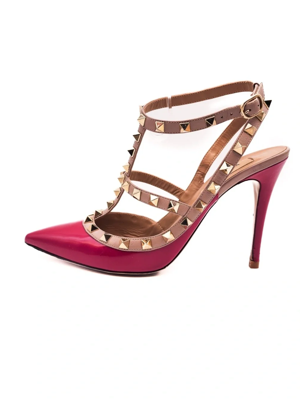 Valentino Garavani Rockstud Slingback Pink Patent Leather Pumps EU 37.5